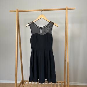 Bardot • Sunday Spot Mesh Black Mini Skater Dress